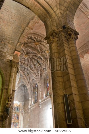 Principal Dome, Altar And Altarpiece Of Real BasÃ­lica De San Isidoro. Leon. Spain