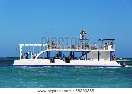 Diving boat in Punta Cana, Dominican Republic