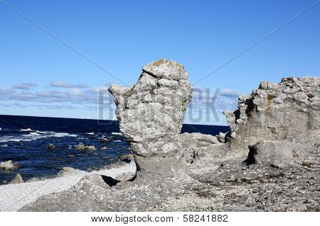 Old eroded cliff at Gotland