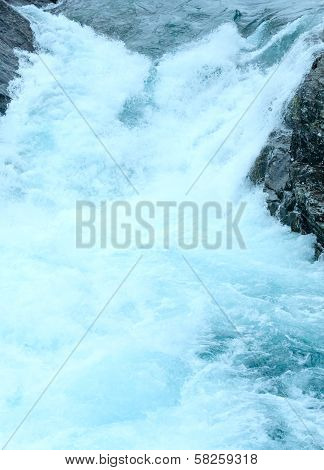 Summer Mountain River Waterfalls.