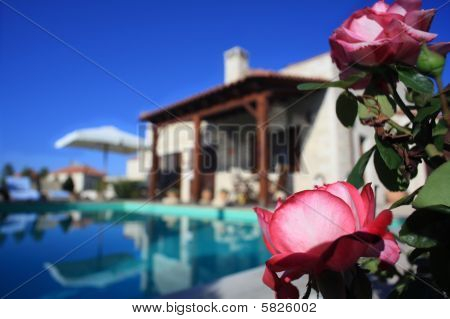 Rosen und Luxus-villa