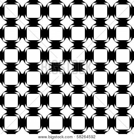 Design Seamless Monochrome Tetragon Pattern. Abstract Geometric Lattice Background