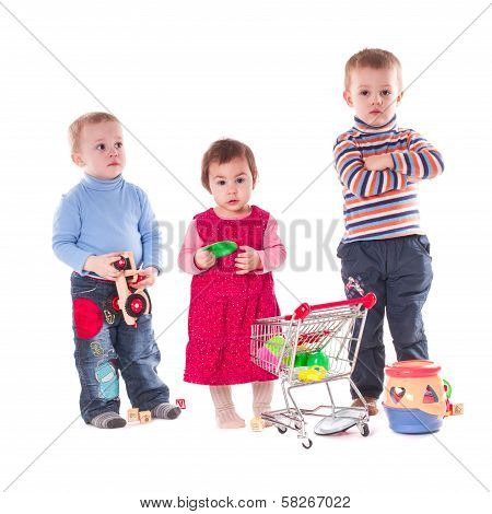 Three children play