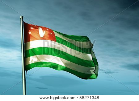 Abkhazia flag waving on the wind