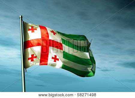 Abkhazia flag waving on the wind