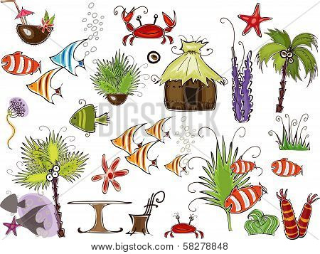 travel to the carabbien inons set, 