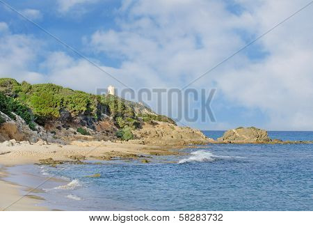 Ocean Landscape With A Old Lighthouse