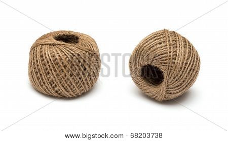 Skein Of Jute Twine On The White Background