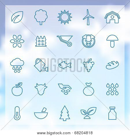 25 Agriculture, Farm Icons Set