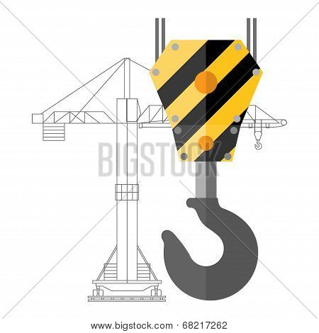 Crane hook icon or sign, vector illustration