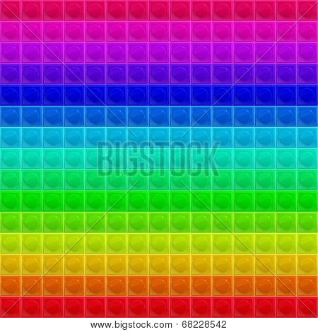 Colorized Pattern Tetrahedral Mosaic