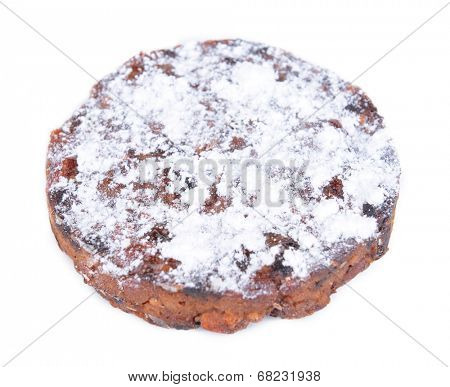 Delicious cake panforte isolated on white