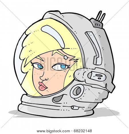 cartoon female astronaut