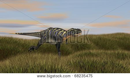 aucasaurus running across grassland 