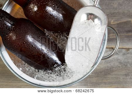 Bottled Beer On Ice