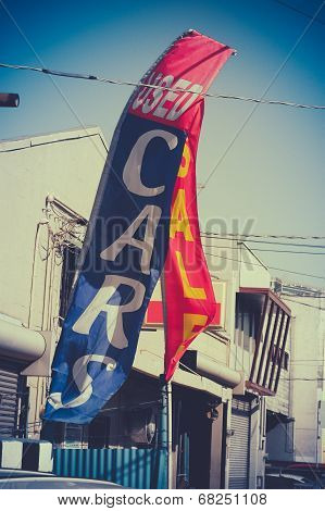 Retro Used Car Dealer Sale Sign