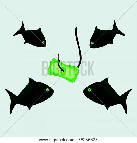 Business Shark With Money