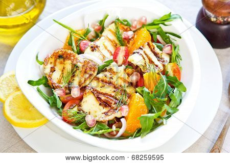 Halloumi With Orange And Rocket Salad