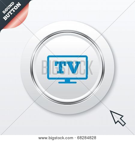 Widescreen TV sign icon. Television set symbol.