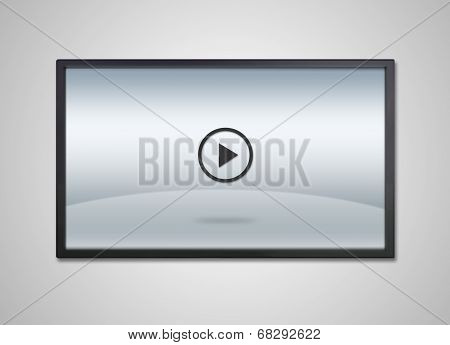 Tv Display With Play Icon