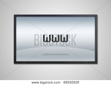 Tv Display With Www Icon
