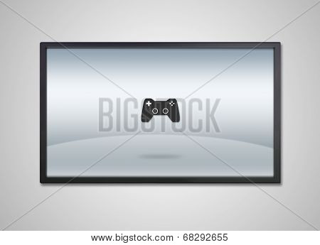 Tv Display With Entertainment Game Icon
