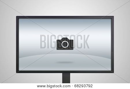 Desktop Monitor Display With Camera Icon
