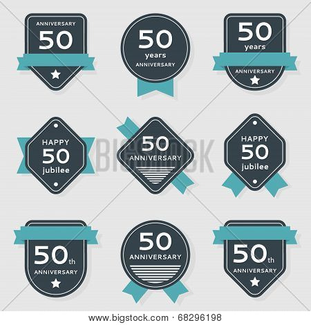 Vector set of anniversary banners