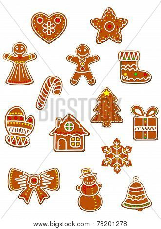 Gingerbread Christmas figures set