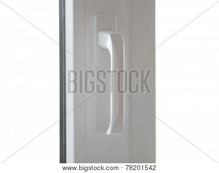 White Window Frame with Handle Isolated on the White Background