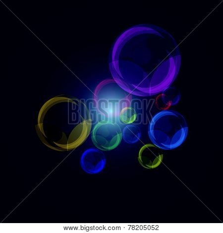 Color Of Pearl Bubbles On Dark Blue Background