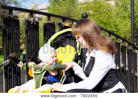 Mother talks to the son