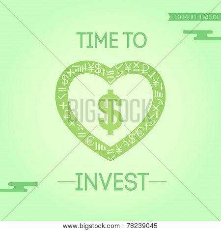 Card with dollar in heart