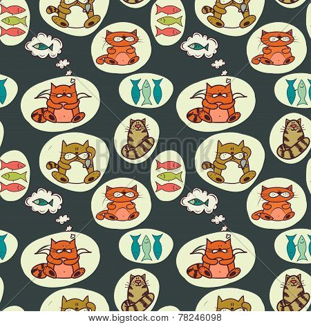 Doodle Cats Pattern.