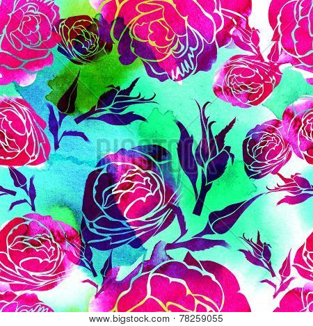 Seamless Watercolor Floral Pattern