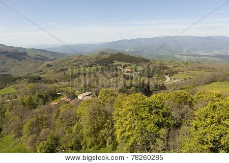 Landscapes of Tuscany. View from Mount Verna. Italy.