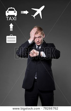 Belated Man Planning Way To Airport