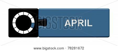 Puzzle Button black blue: Month April