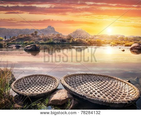 Boats Near Hampi River