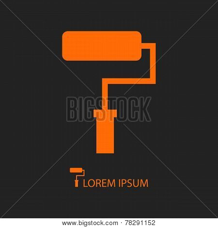 Orange Paddle Roller On Black