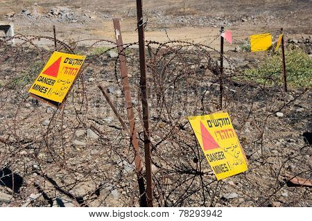 Warning Signs With Danger Mines