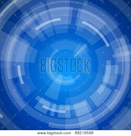Blue radial technology background