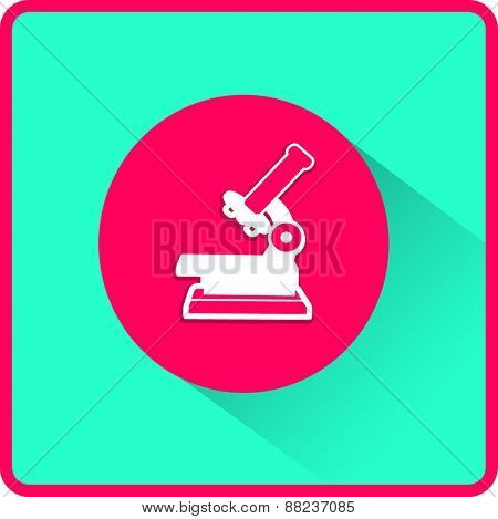 Professional laboratory optical microscope. Vector illustration