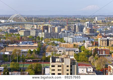 The Freemont Bridge And Industrial Area.