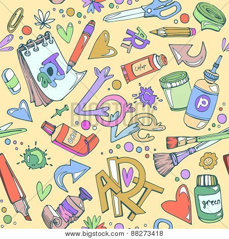 Back to school stuff pattern
