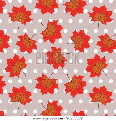 Maple leaves with polka dot