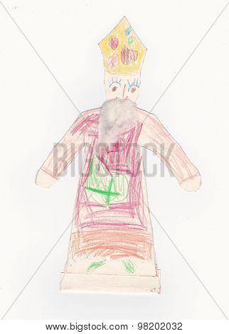 Smiling  Saint Nicholas Original Child Picture
