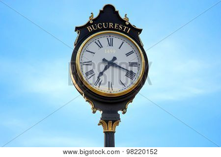 Parliament clocks in Bucharest city