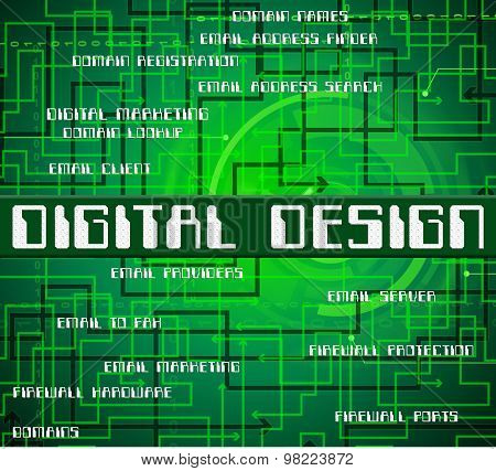 Digital Design Represents High Tec And Computing