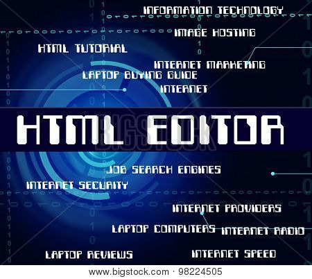 Html Editor Indicates Hypertext Markup Language And Boss